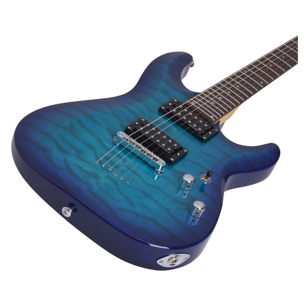 Schecter C-6 Plus, Ocean Blue Burst - Image 2