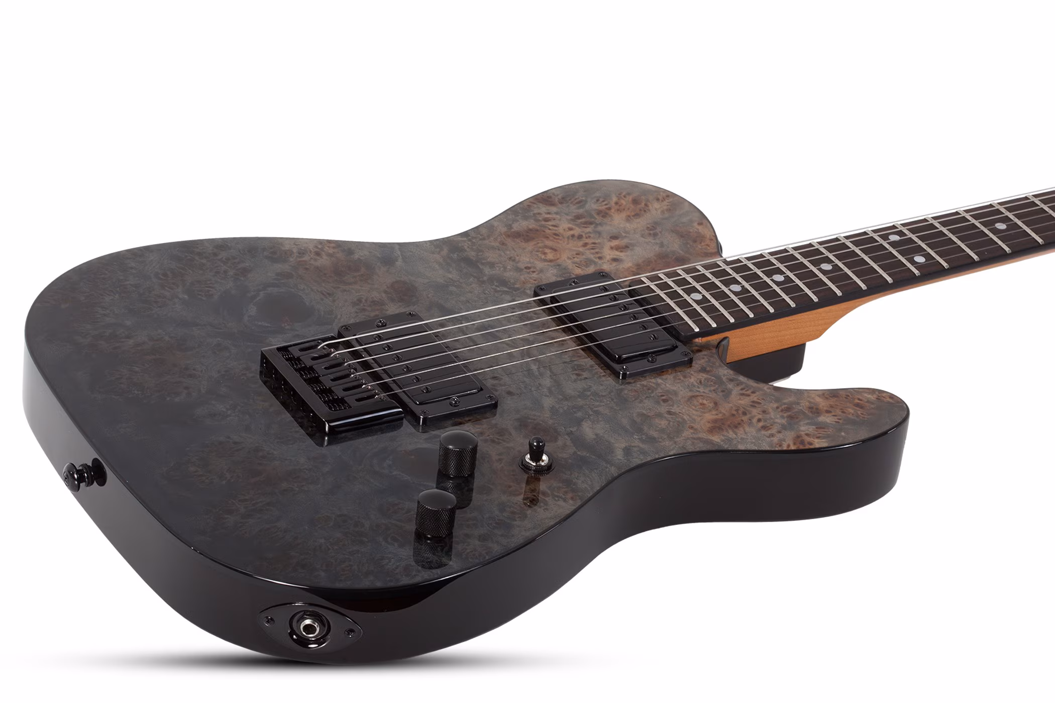Schecter PT Standard, Black Fade Burst Burl - Image 3