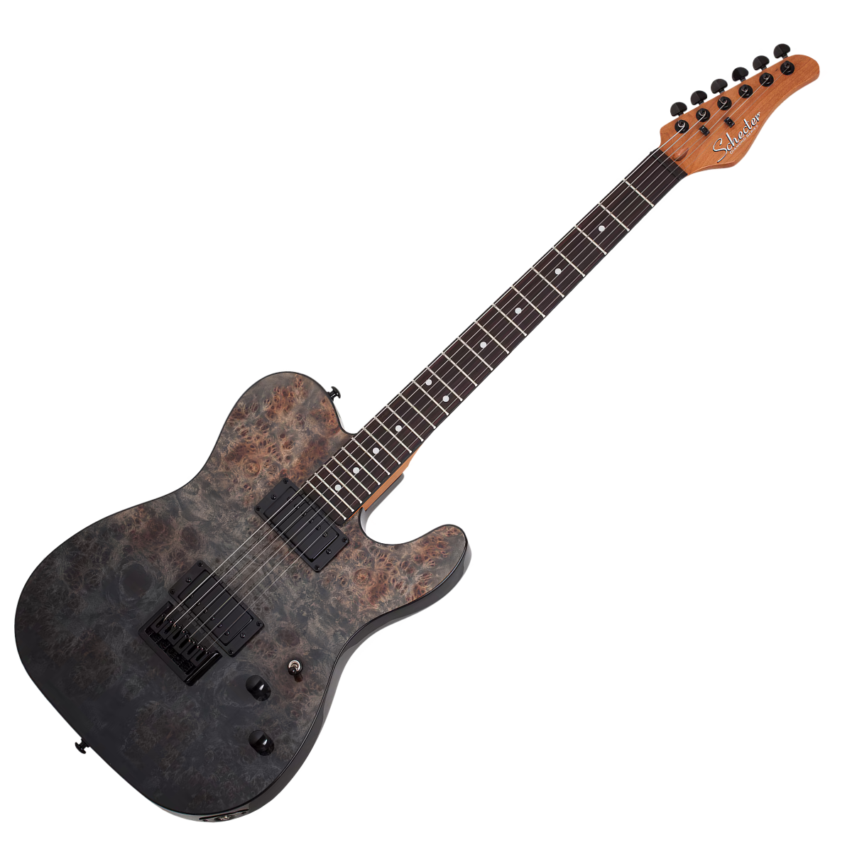 Schecter PT Standard, Black Fade Burst Burl