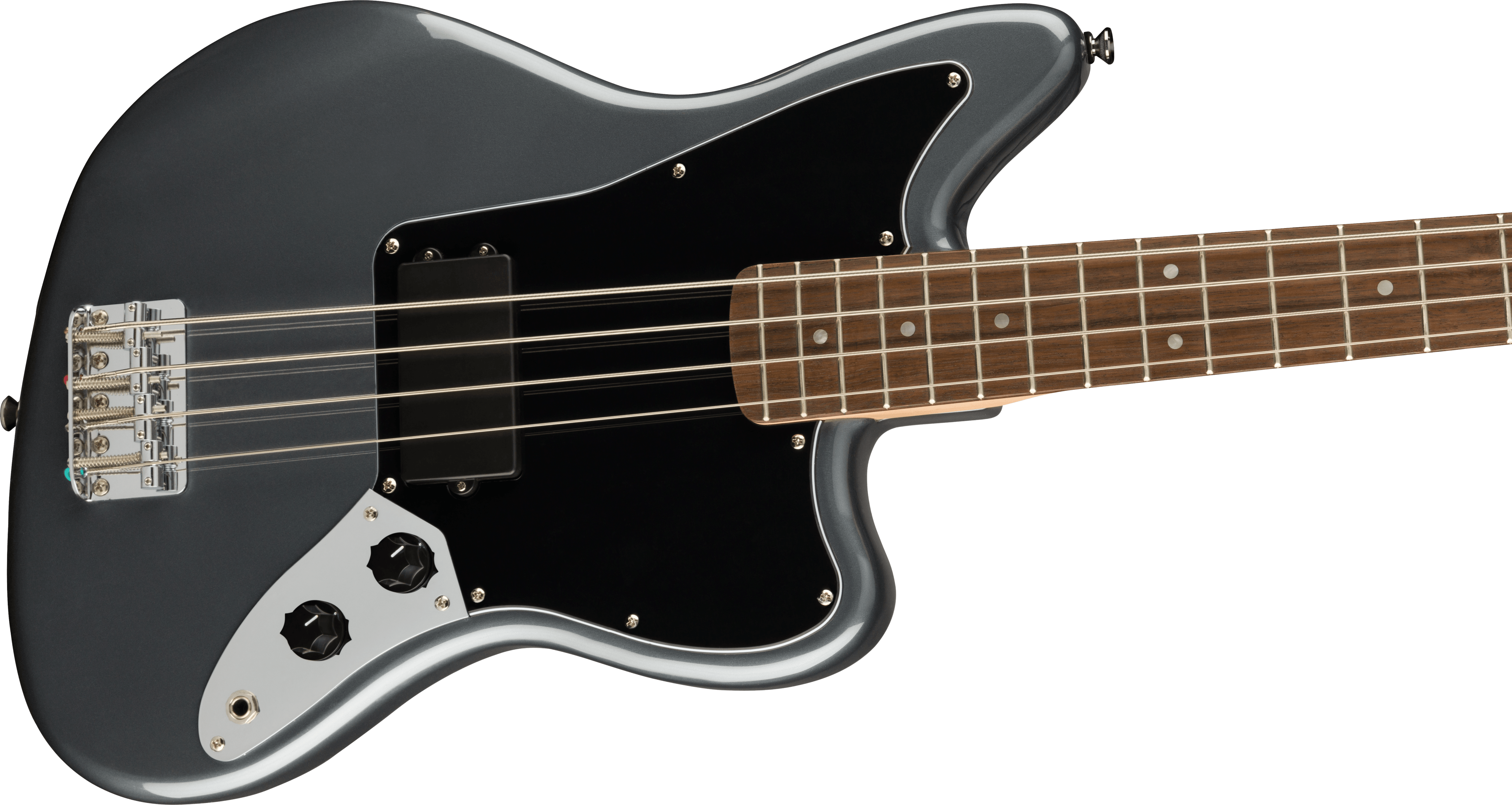 Squier Affinity Jaguar Bass, Laurel Fingerboard, Charcoal Frost Metallic - Image 4