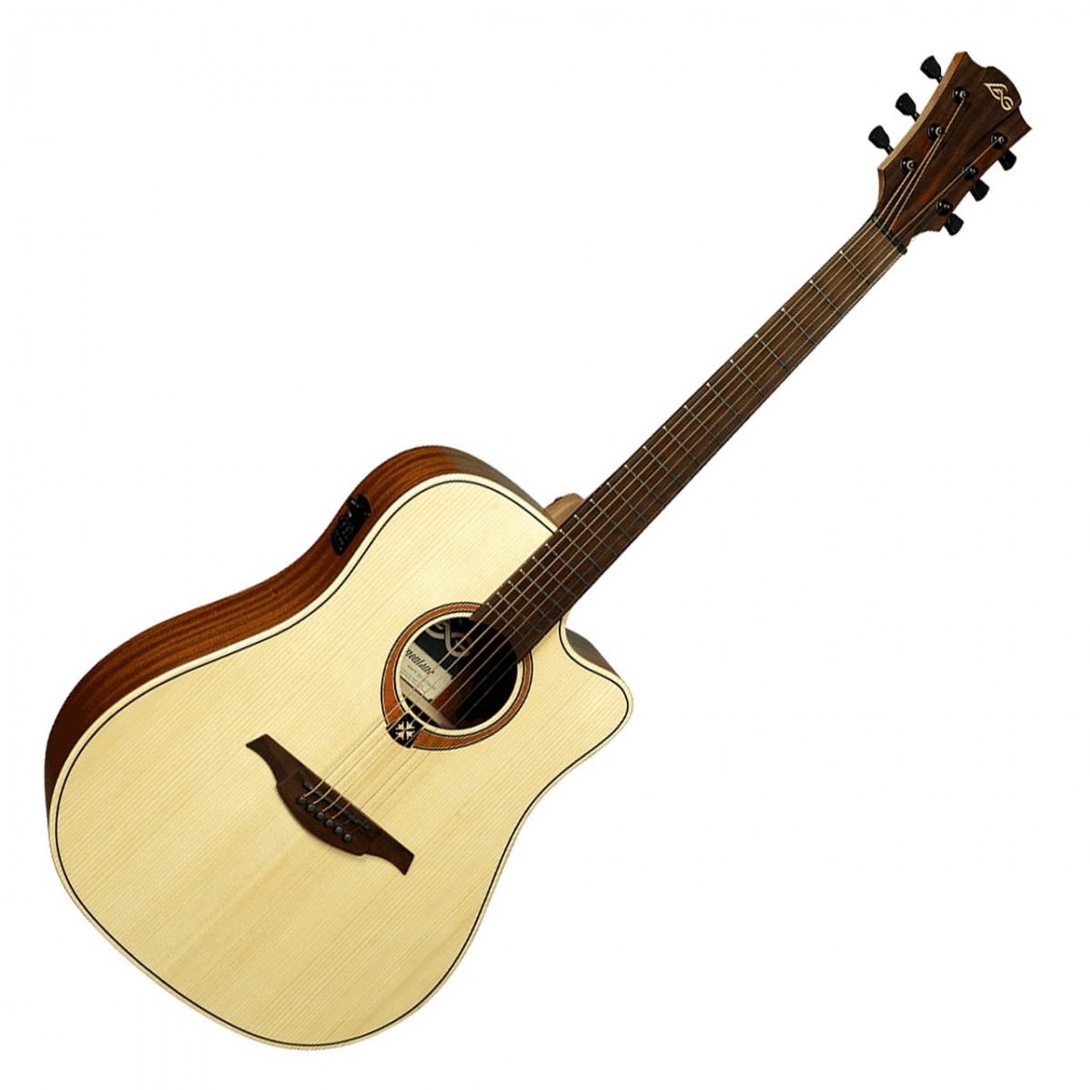 LAG T70DCE-NAT Dreadnought Cutaway Electro Acoustic Guitar, Natural