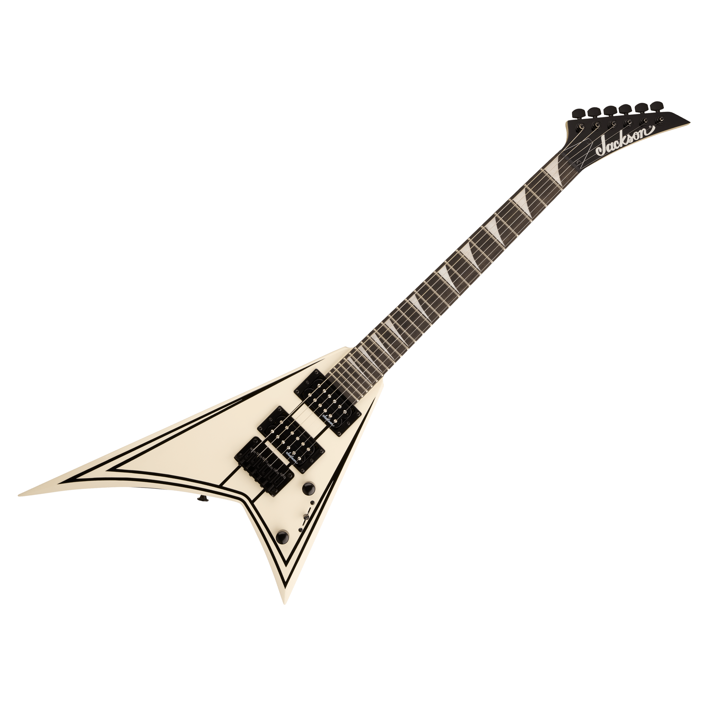 Jackson Minion JS1X RR, Vintage White with Black Pinstripes